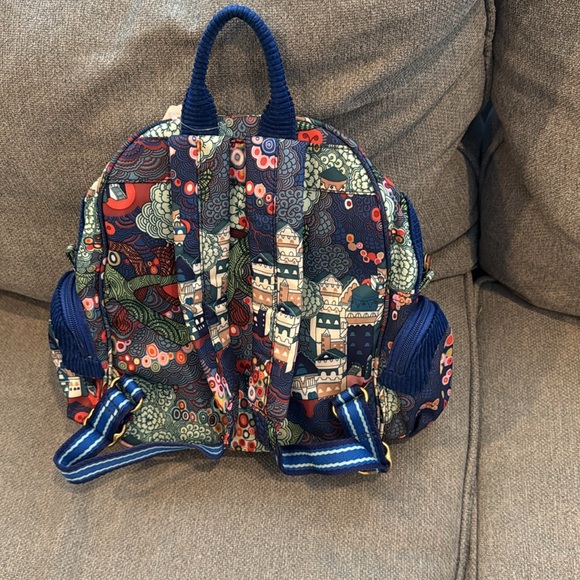 Oilily home windows floral corduroy mini backpack purse bag - Picture 3 of 7